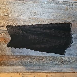 Black lace ruffled strapless dress. NWT Size L. Fits like a medium.